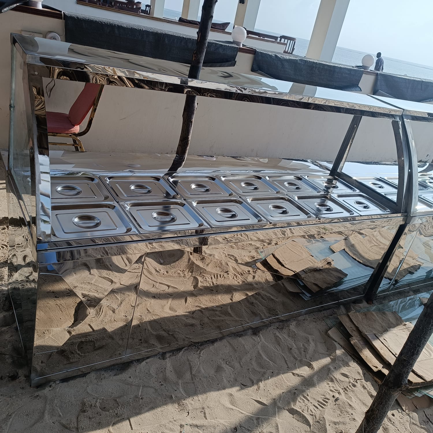 12-Portion Stainless Steel Food Warmer Display