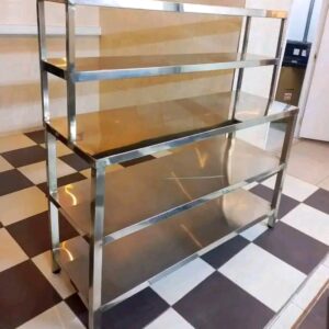 5ft Stainless Steel Working Table with Double Overshelf
