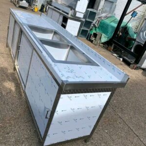 Double Sink with Storage Cabinet