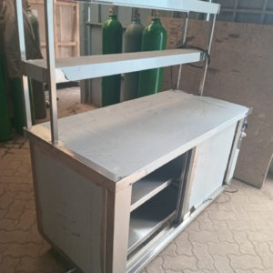 Stainless Steel Cabinet with Overshelves