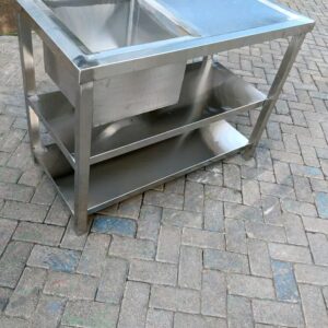 Stainless Steel Single Sink with Double Undershelf
